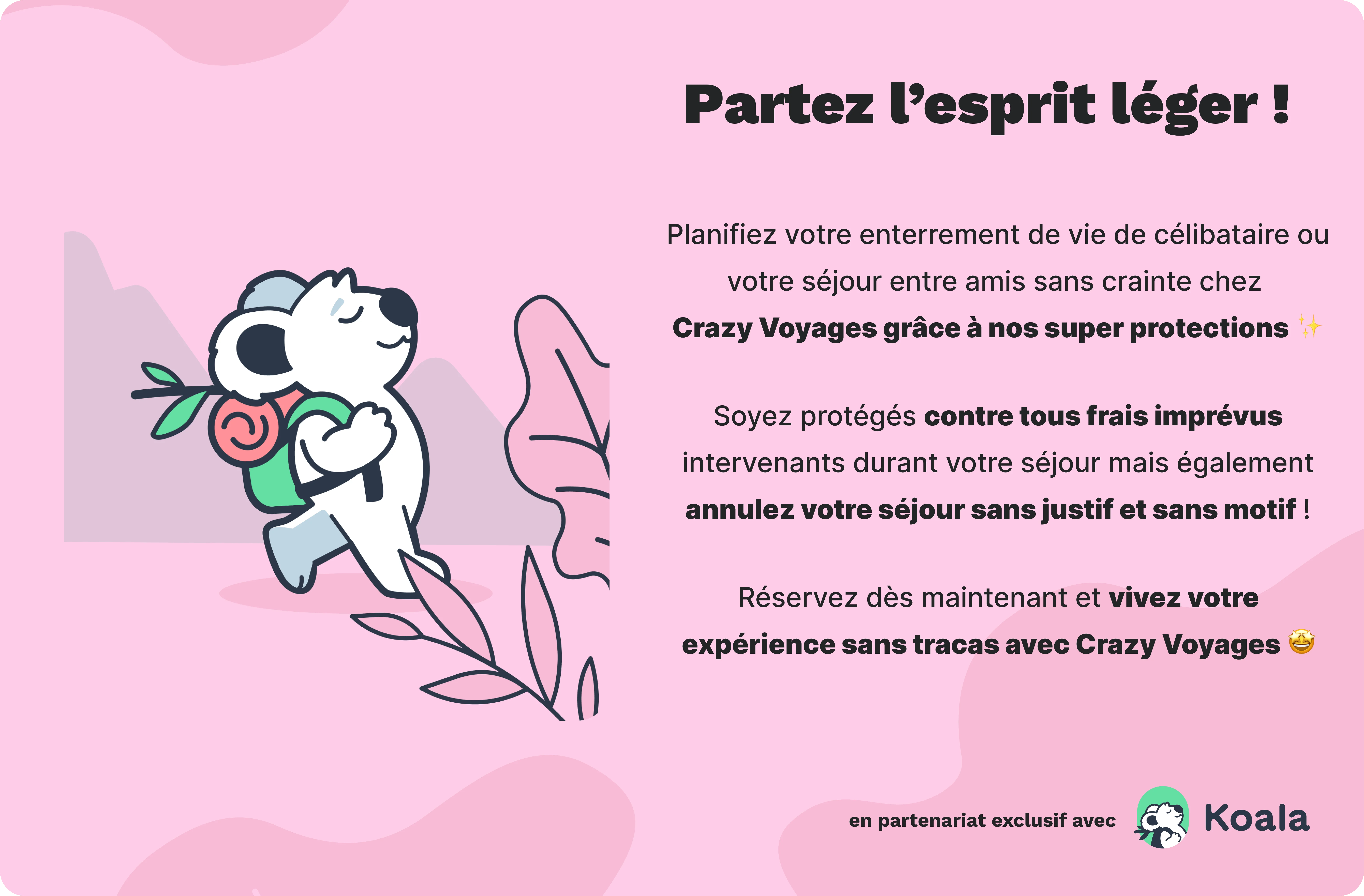 Partenariat Koala Assurance x Crazy Voyages